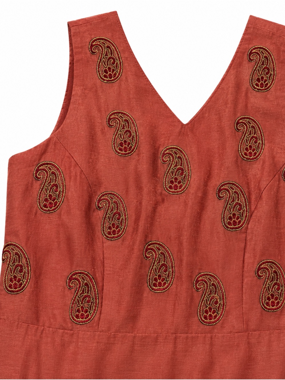 Pure Earth Elegance 100% Silk Boho Tunic Top Embroidered Paisley Size 40/8/M - Picture 4 of 6